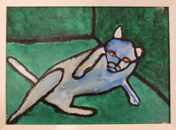 《寝そべっている猫》　